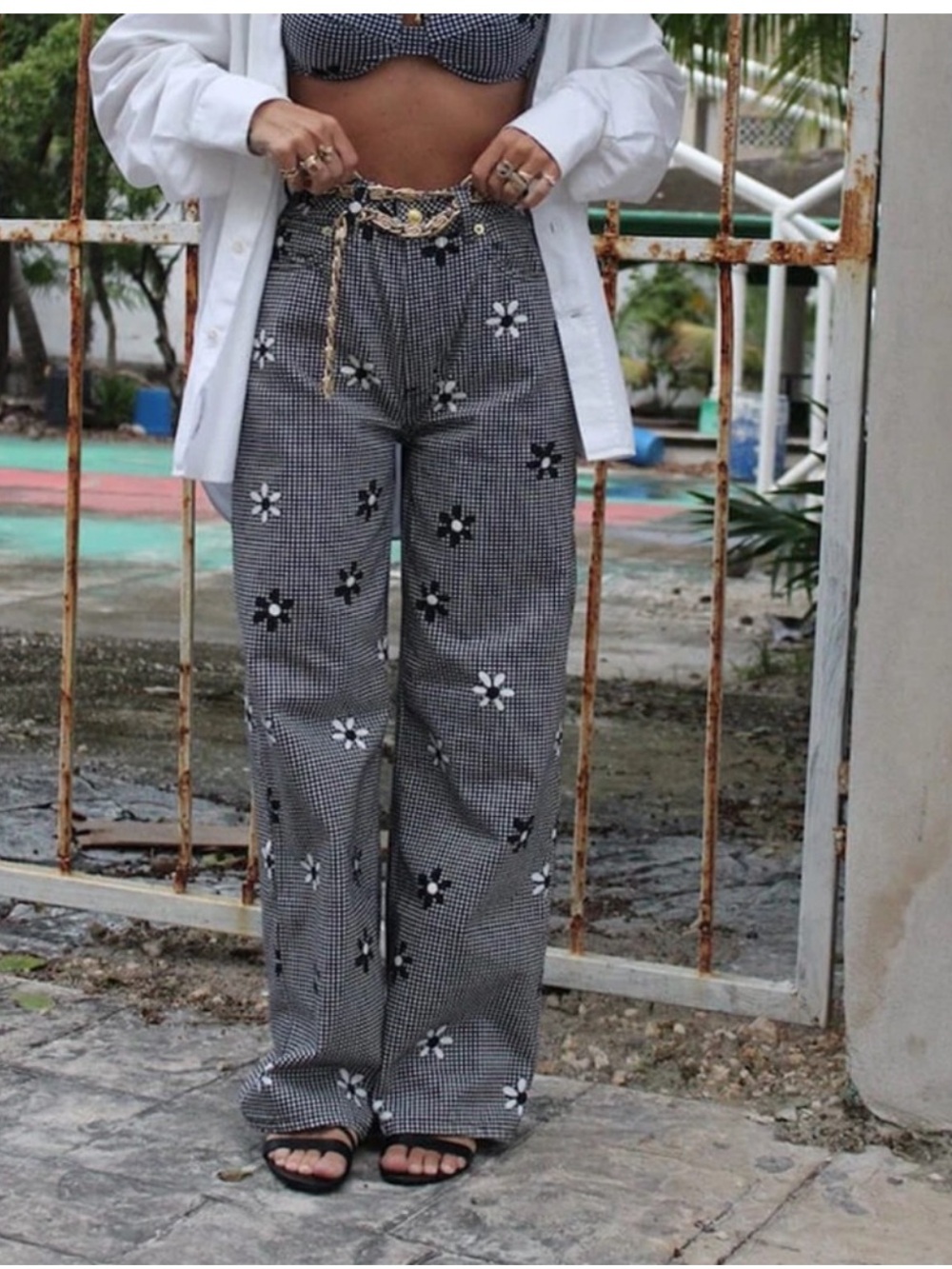 Heavy Manners Discoteca Daisy Gingham Trouser Jeans